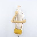 Gianni Versace Rock Studs Shoulder Bag Leather Yellow Gold Auth BA10807-24