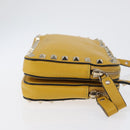Gianni Versace Rock Studs Shoulder Bag Leather Yellow Gold Auth BA10807-3