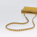 Gianni Versace Rock Studs Shoulder Bag Leather Yellow Gold Auth BA10807-7