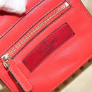 VALENTINO Rockstuds Handtas Leer 2-weg Rood Goud Auth BA10808-20