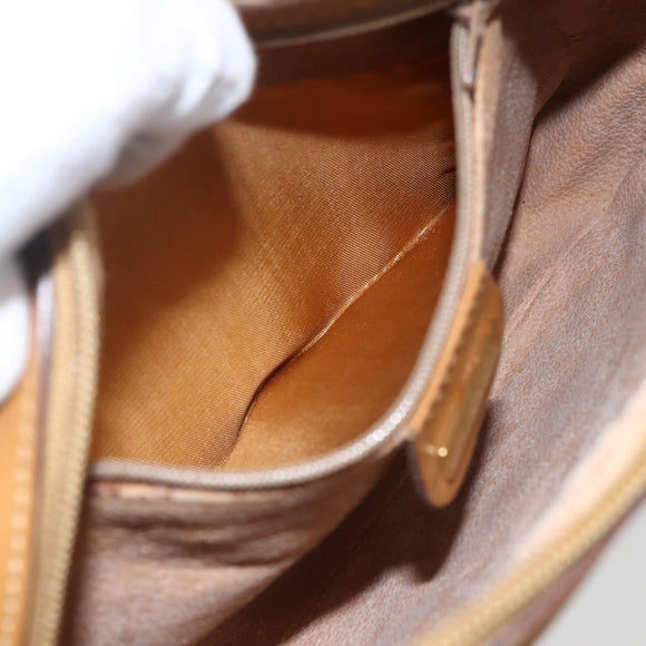GUCCI Micro GG Supreme Umhängetasche PVC Beige Gold Auth BA10809