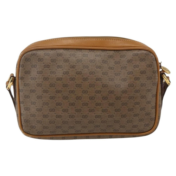 GUCCI Micro GG Supreme Umhängetasche PVC Beige Gold Auth BA10809