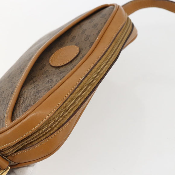GUCCI Micro GG Supreme Umhängetasche PVC Beige Gold Auth BA10809