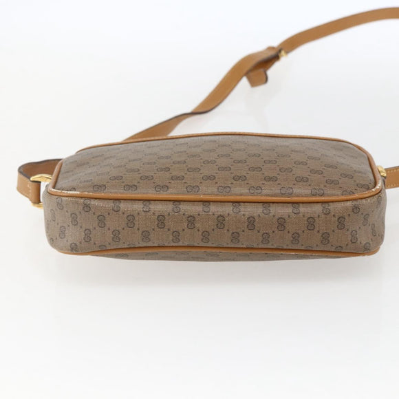GUCCI Micro GG Supreme Umhängetasche PVC Beige Gold Auth BA10809