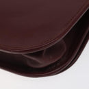 CARTIER Must Line Shoulder Bag Leather Wine Red Gold Auth BA1082-15