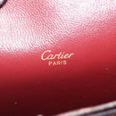 CARTIER Must Line Shoulder Bag Leather Wine Red Gold Auth BA1082-11