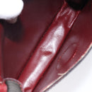 CARTIER Must Line Shoulder Bag Leather Wine Red Gold Auth BA1082-12