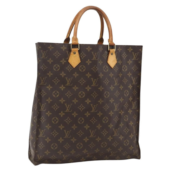 LOUIS VUITTON Monogram Sac Plat Hand Bag M51140 LV Auth BA10825