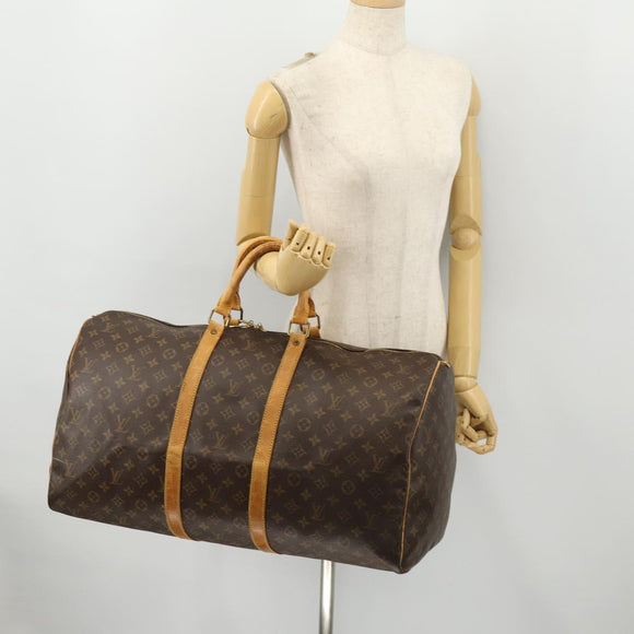 LOUIS VUITTON Monogram Keepall 55 Boston Bag M41424 LV Auth BA10839