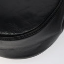 SAINT LAURENT Shoulder Bag Leather Embossed Black Gold Auth BA1084-15