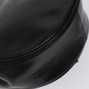 SAINT LAURENT Shoulder Bag Leather Embossed Black Gold Auth BA1084-13