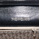 SAINT LAURENT Shoulder Bag Leather Embossed Black Gold Auth BA1084-16