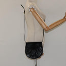 SAINT LAURENT Shoulder Bag Leather Embossed Black Gold Auth BA1084-22