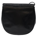 SAINT LAURENT Shoulder Bag Leather Embossed Black Gold Auth BA1084-2