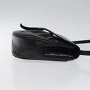 SAINT LAURENT Shoulder Bag Leather Embossed Black Gold Auth BA1084-4