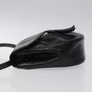 SAINT LAURENT Shoulder Bag Leather Embossed Black Gold Auth BA1084-4