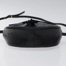 SAINT LAURENT Shoulder Bag Leather Embossed Black Gold Auth BA1084-9