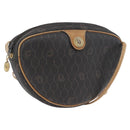 Christian Dior Honeycomb Canvas Shoulder Bag PVC Black Gold Auth BA10846-1