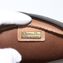 Christian Dior Honeycomb Canvas Shoulder Bag PVC Black Gold Auth BA10846-11