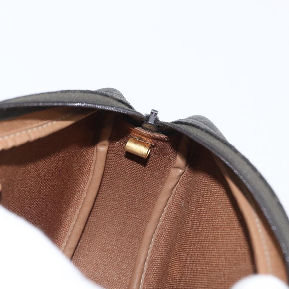 Christian Dior Honeycomb Canvas Shoulder Bag PVC Black Gold Auth BA10846