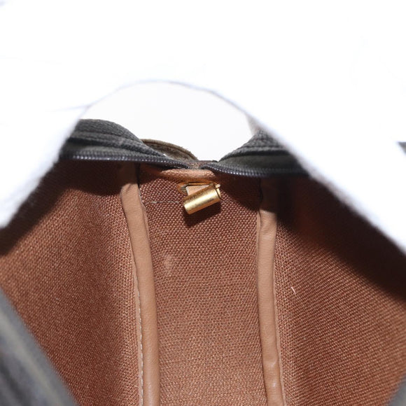 Christian Dior Honeycomb Canvas Shoulder Bag PVC Black Gold Auth BA10846