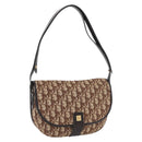 Christian Dior Trotter Canvas Shoulder Bag Beige Gold Auth BA10847-1