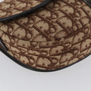 Christian Dior Trotter Canvas Shoulder Bag Beige Gold Auth BA10847-9