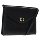 Salvatore Ferragamo Shoulder Bag Leather Black Gold Auth BA1085-1