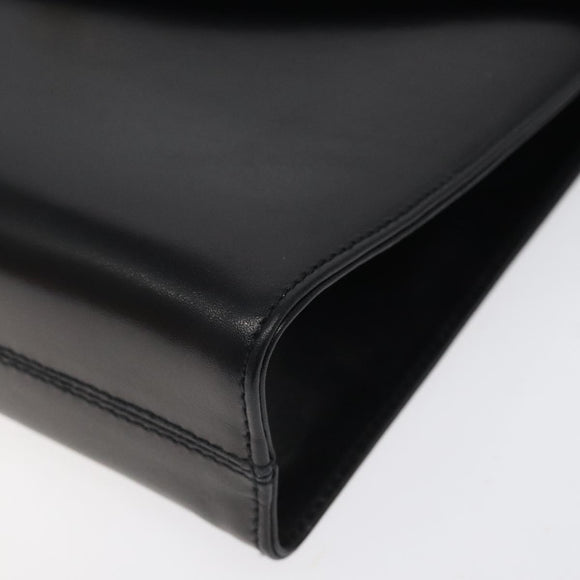 Salvatore Ferragamo Shoulder Bag Leather Black Gold Auth BA1085