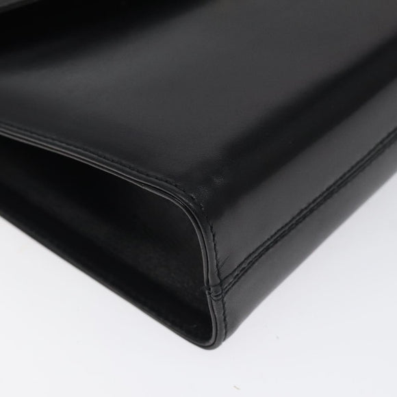 Salvatore Ferragamo Shoulder Bag Leather Black Gold Auth BA1085