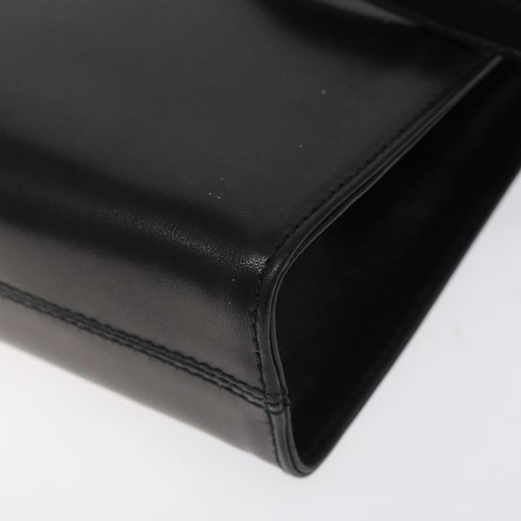 Salvatore Ferragamo Shoulder Bag Leather Black Gold Auth BA1085