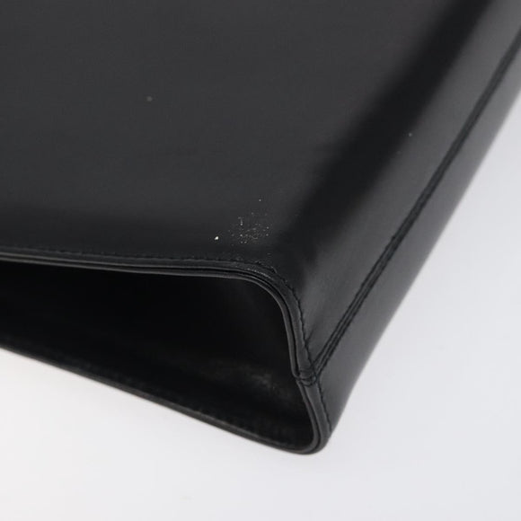 Salvatore Ferragamo Shoulder Bag Leather Black Gold Auth BA1085