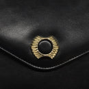 Salvatore Ferragamo Shoulder Bag Leather Black Gold Auth BA1085-17