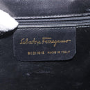Salvatore Ferragamo Shoulder Bag Leather Black Gold Auth BA1085-12