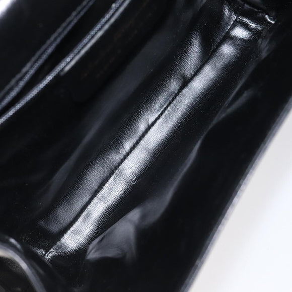 Salvatore Ferragamo Shoulder Bag Leather Black Gold Auth BA1085