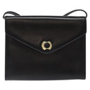 Salvatore Ferragamo Shoulder Bag Leather Black Gold Auth BA1085-13