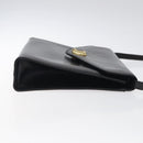 Salvatore Ferragamo Shoulder Bag Leather Black Gold Auth BA1085-3