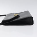 Salvatore Ferragamo Shoulder Bag Leather Black Gold Auth BA1085-4