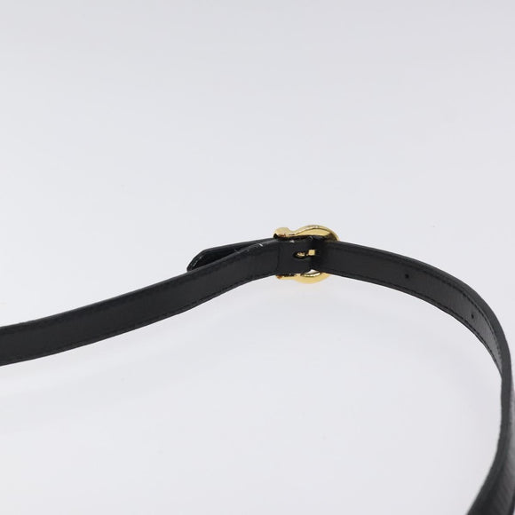 Salvatore Ferragamo Shoulder Bag Leather Black Gold Auth BA1085