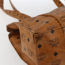 MCM Vicetos Logogram Shoulder Bag PVC Leather Brown Gold Auth BA10851-14