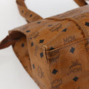 MCM Vicetos Logogram Shoulder Bag PVC Leather Brown Gold Auth BA10851-16