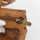 MCM Vicetos Logogram Shoulder Bag PVC Leather Brown Gold Auth BA10851-10