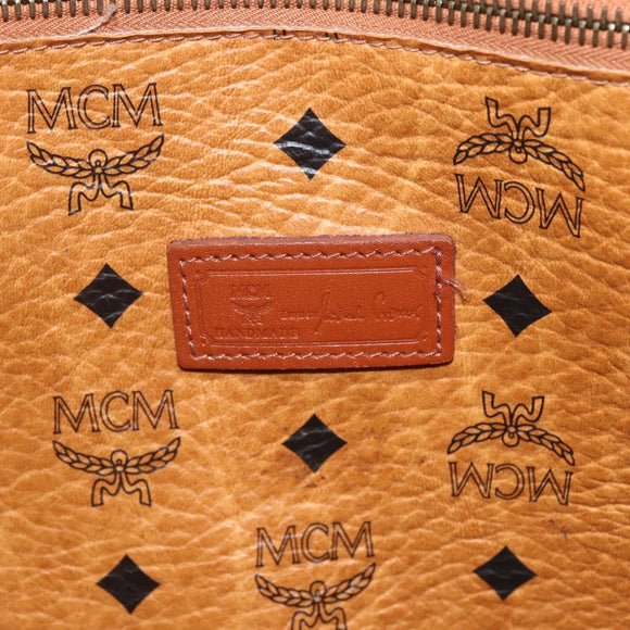 MCM Vicetos Logogram Shoulder Bag PVC Leather Brown Gold Auth BA10851