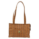 MCM Vicetos Logogram Shoulder Bag PVC Leather Brown Gold Auth BA10851-13