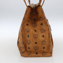 MCM Vicetos Logogram Shoulder Bag PVC Leather Brown Gold Auth BA10851-3