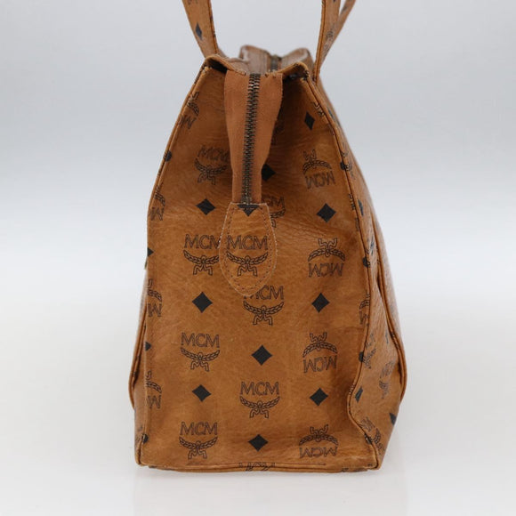 MCM Vicetos Logogram Shoulder Bag PVC Leather Brown Gold Auth BA10851