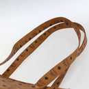 MCM Vicetos Logogram Shoulder Bag PVC Leather Brown Gold Auth BA10851-8