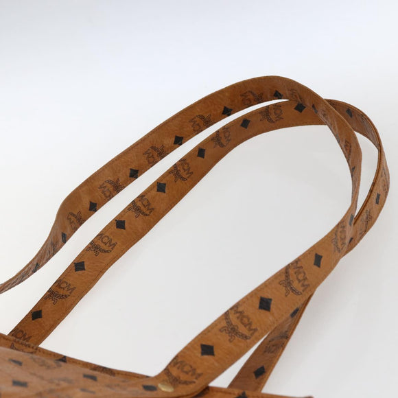 MCM Vicetos Logogram Shoulder Bag PVC Leather Brown Gold Auth BA10851