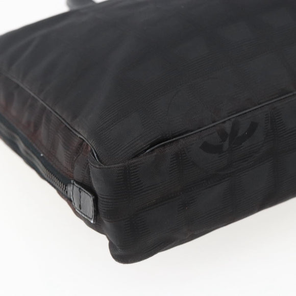 CHANEL New Travel Line Hand Bag Nylon Black CC Auth BA10852