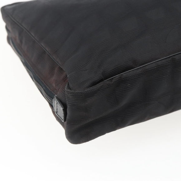 CHANEL New Travel Line Hand Bag Nylon Black CC Auth BA10852